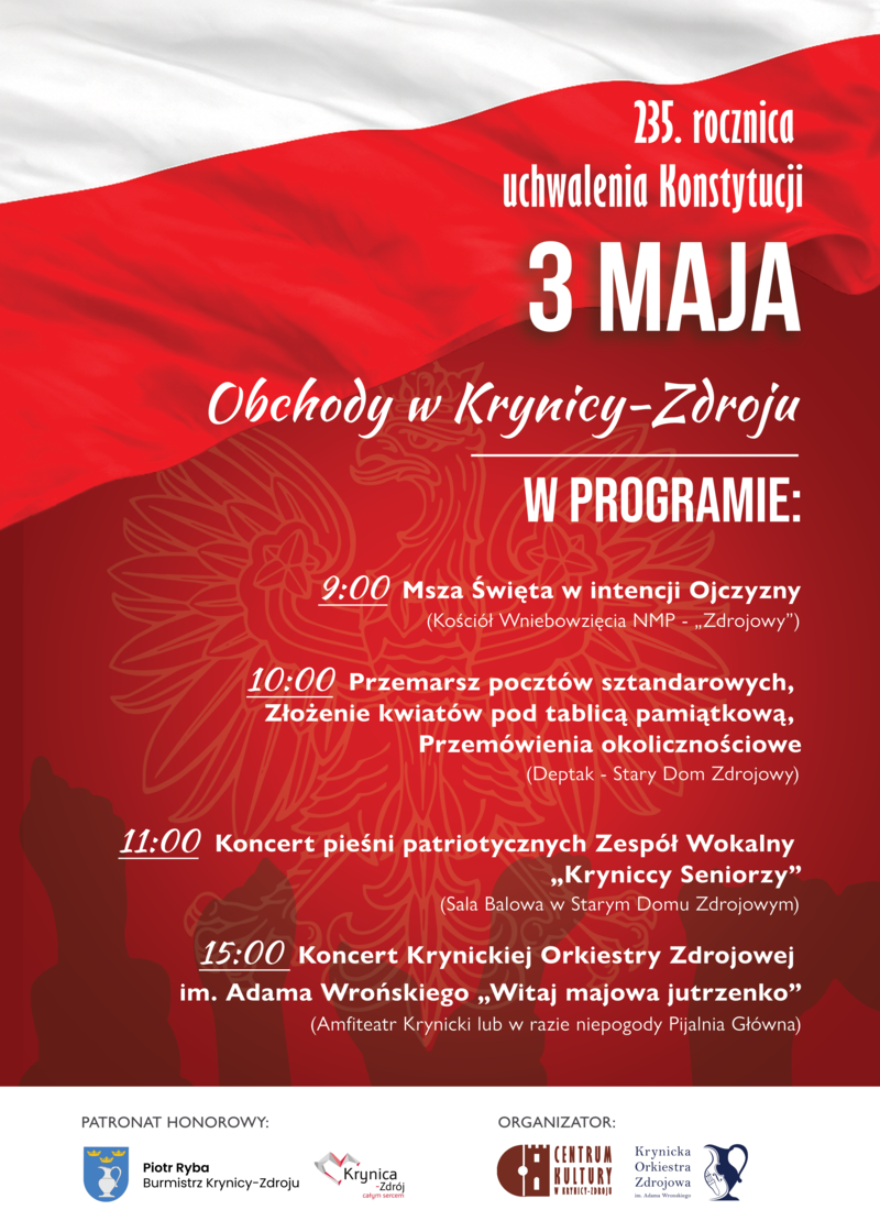 3 Maja. Obchody w Krynicy-Zdroju. Plan. A3. wersja