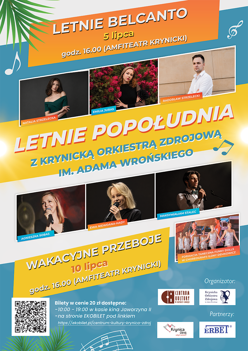 Krynicka Orkiestra Zdrojowa. Koncert 5 i 10 lipca.