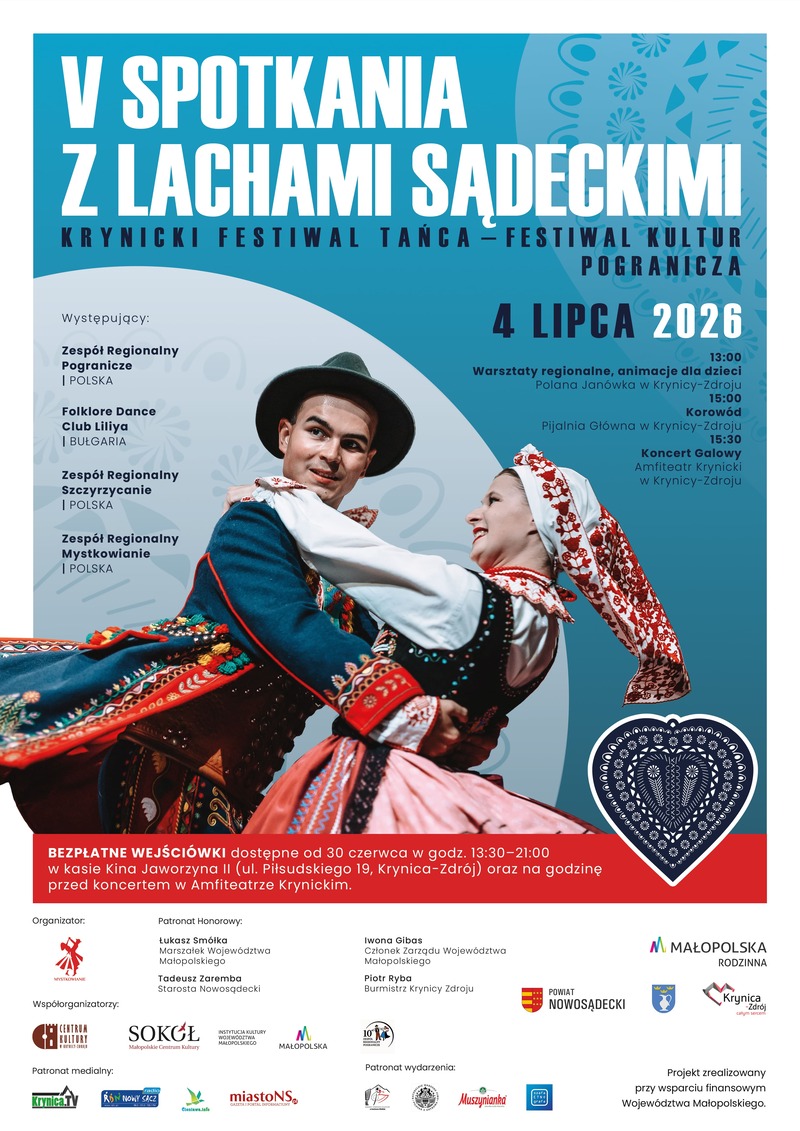 V. Krynicki Festiwal Tańca. Plakat. 1200x800