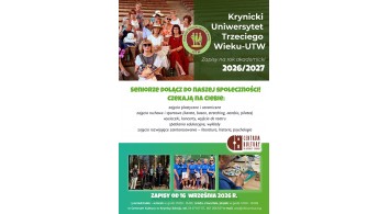 Zapisy do  do Krynickiego Uniwersytetu Otwartego UTW na rok akademicki 2026/2027